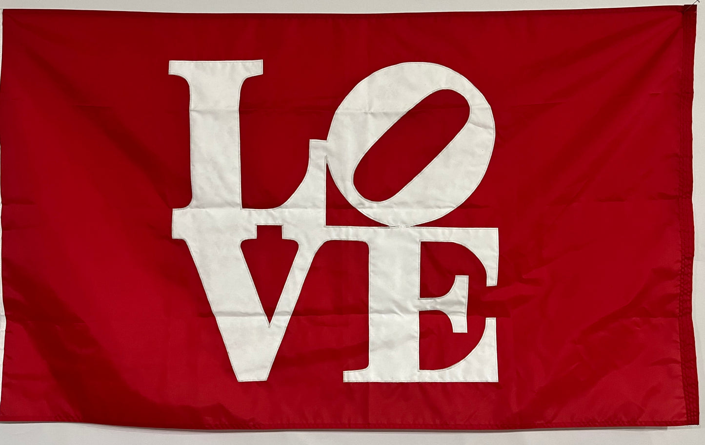LOVE White on Red