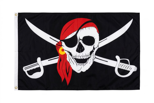Nylon screen printed pirate flag