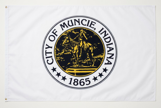 Muncie Indiana acid dye on nylon flag