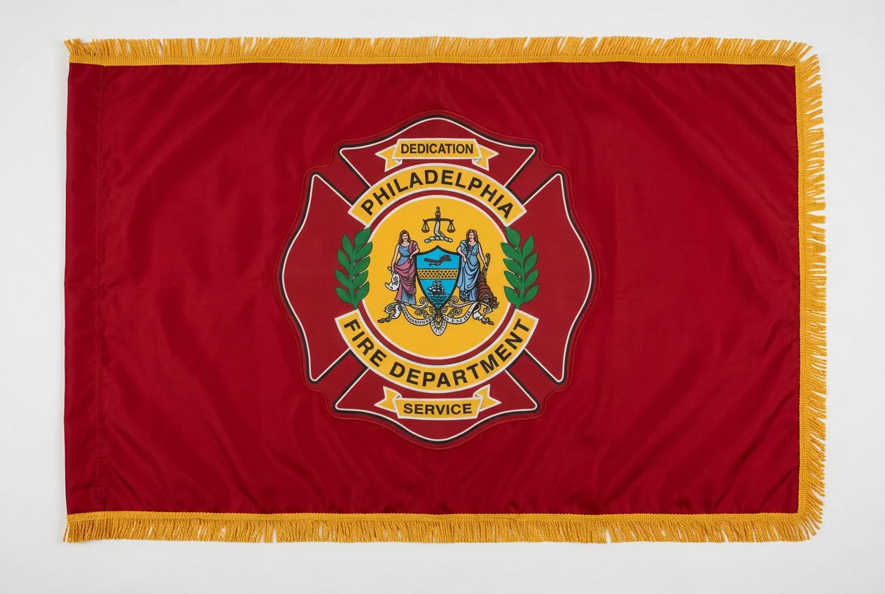 Philadelphia Fire Department Indoor flag fringed