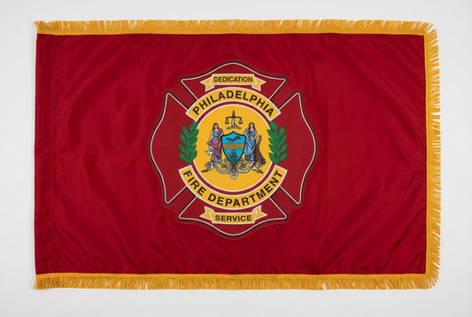 Philadelphia Fire Department Indoor flag fringed