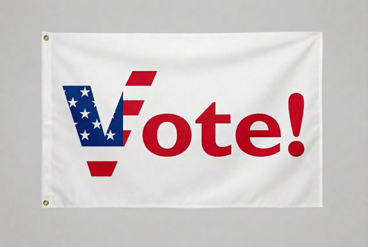 Vote flag 3x5' nylon digital print acid dyed